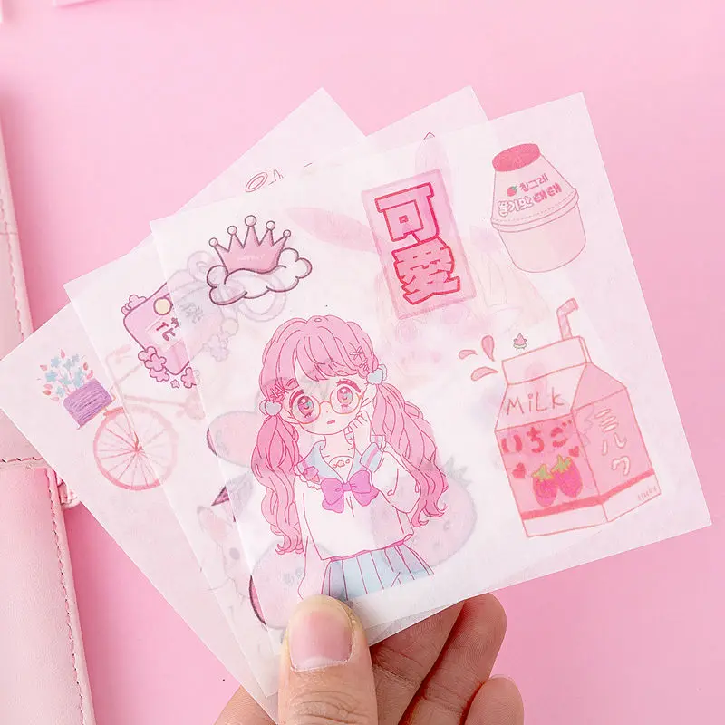 

50pcs/Bag Dremy Vintage Girls Die Cut Washi Stickers For Junk Journal DIY Scrapbooking Decoration Sticker Labels