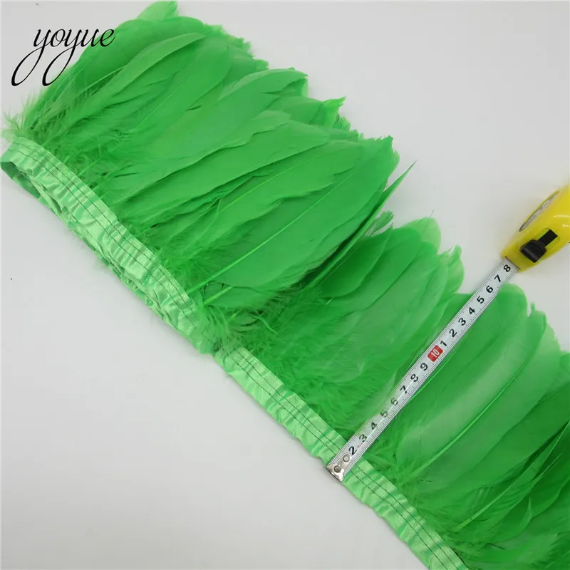 YOYUE 15-20 см ленты с гусиными перьями окрашенные 10 ярдов/партия бахрома