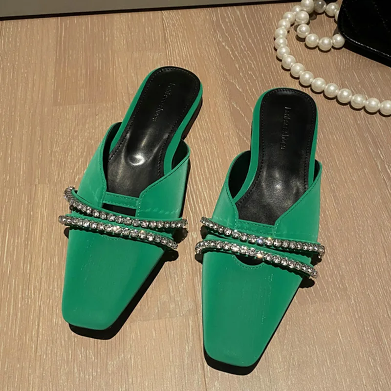 

Мюли женские шлепанцы, летняя повседневная обувь на плоской подошве, сланцы, домашняя обувь, 2022