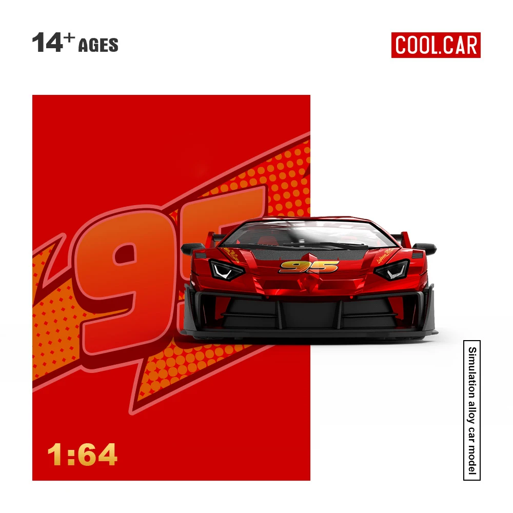 Коллекционная модель автомобиля Cool Car 1:64 GT EVO Lightning, красная металлическая окраска, имитация, литая под давлением, из сплава, подарок (art.: 3920da09aea0b) - 3920da09aea0b