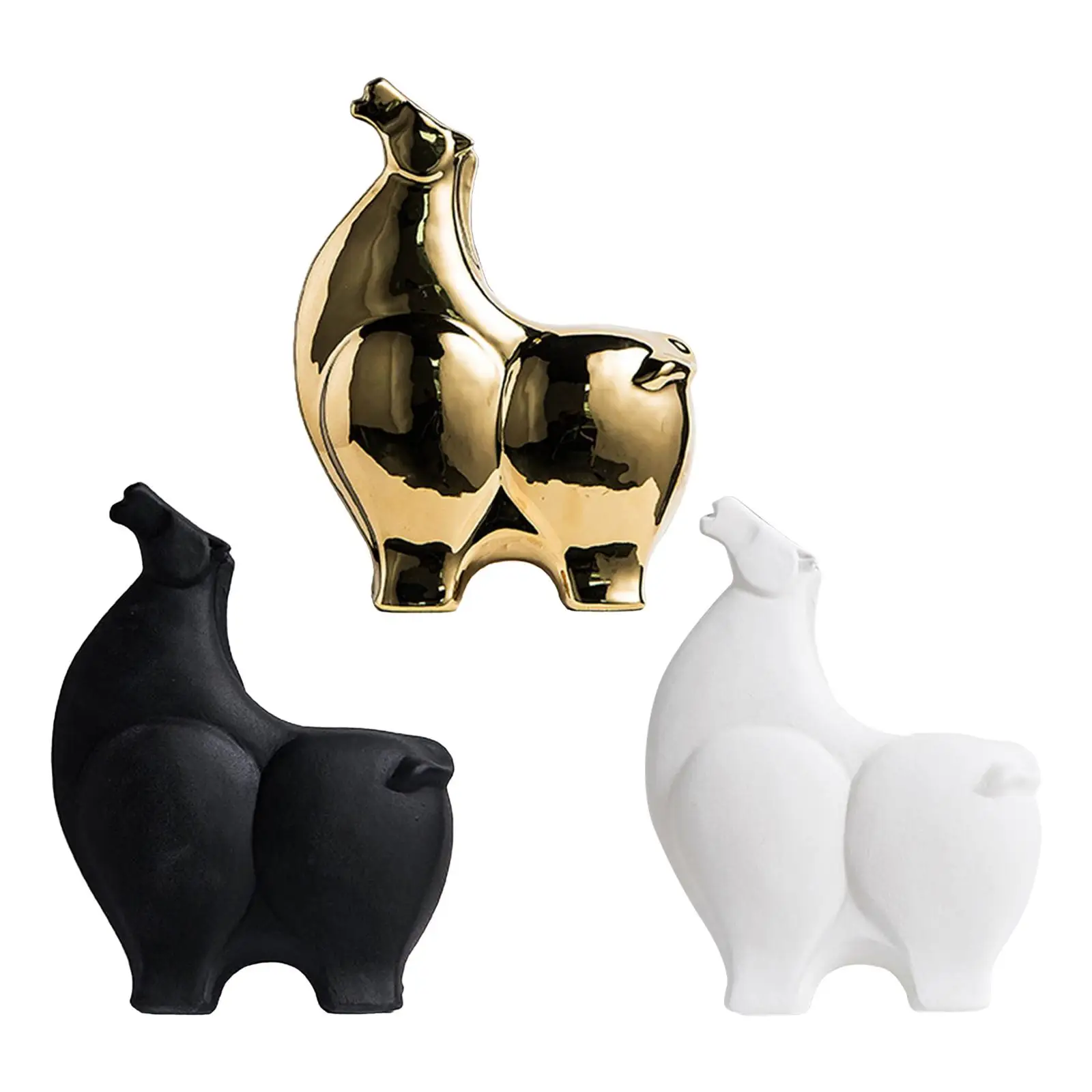 

Horse Statue, Abstract Creative Gift Crafts Geometric Ceramic Sculpture for Cabinet Office Desktop Table Centerpiece Decor