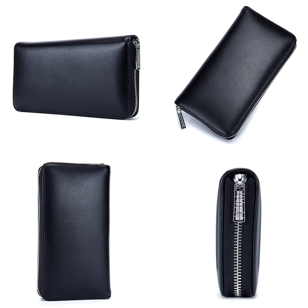 Вместительные кошельки для женщин бумажник из натуральной кожи на молнии с