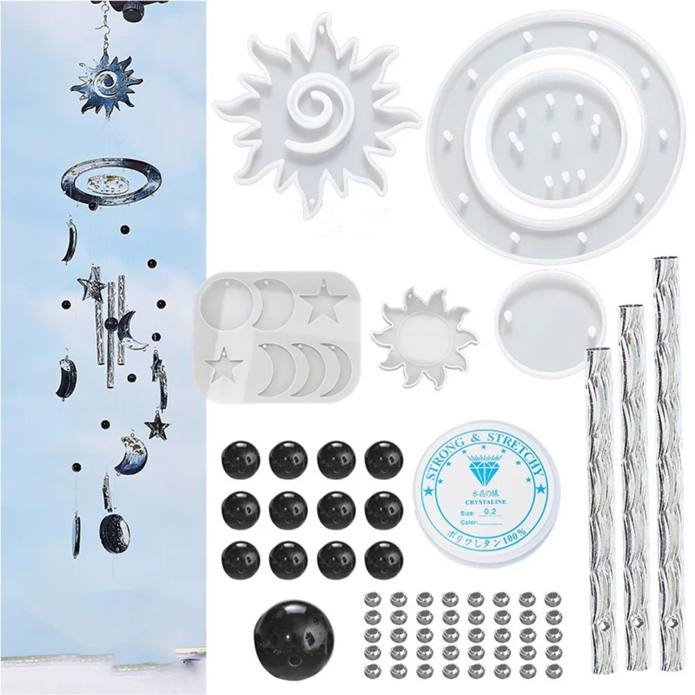 

Crystal Epoxy DIY Mold Wind Chime Material Kit Hummingbird Sun Star Moon Butterfly Dragonfly Fairy Fantasy Ornaments