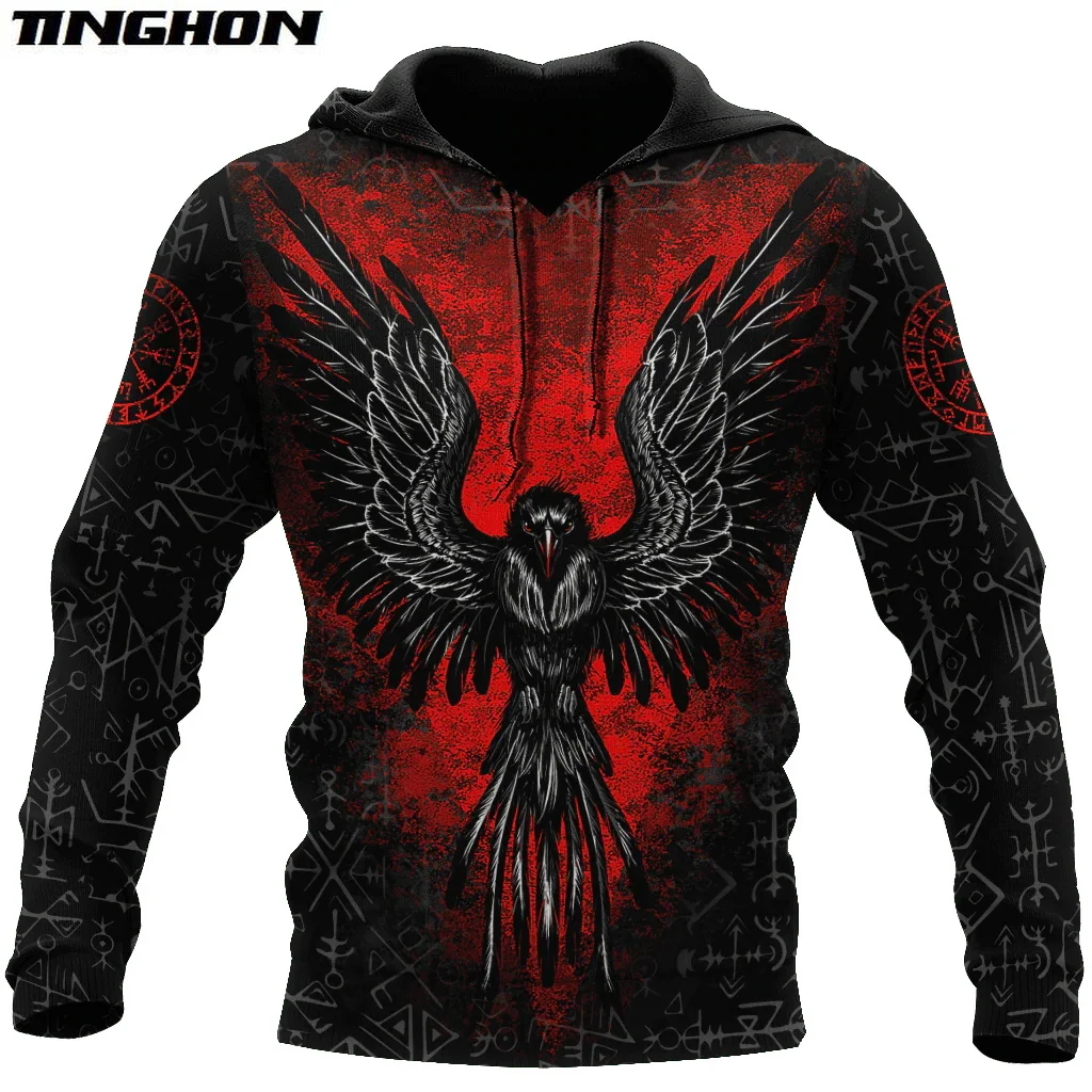 

Viking Raven Tattoo Vegvisir Red 3D All Over Printed Men's Hoodie & Sweatshirt Unisex Zip Hoodies Casual Tracksuits XY293