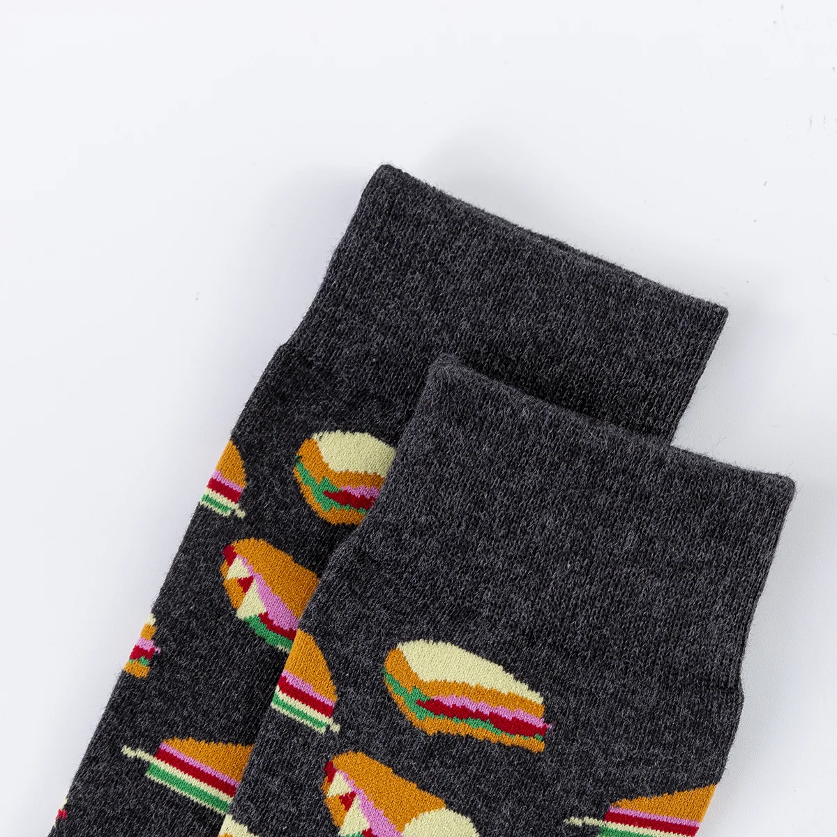 Harajuku Happy Men Socks Funny Men's Food Sock Women Hamburger Chips Doughnut Novelty Sock Combed Cotton Funny Socks