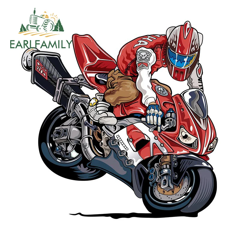 

EARLFAMILY 13 см x 13 см, красная мотоциклетная фотография, наклейка на окна, багажник, ноутбук, лобовое стекло, защита двери автомобиля