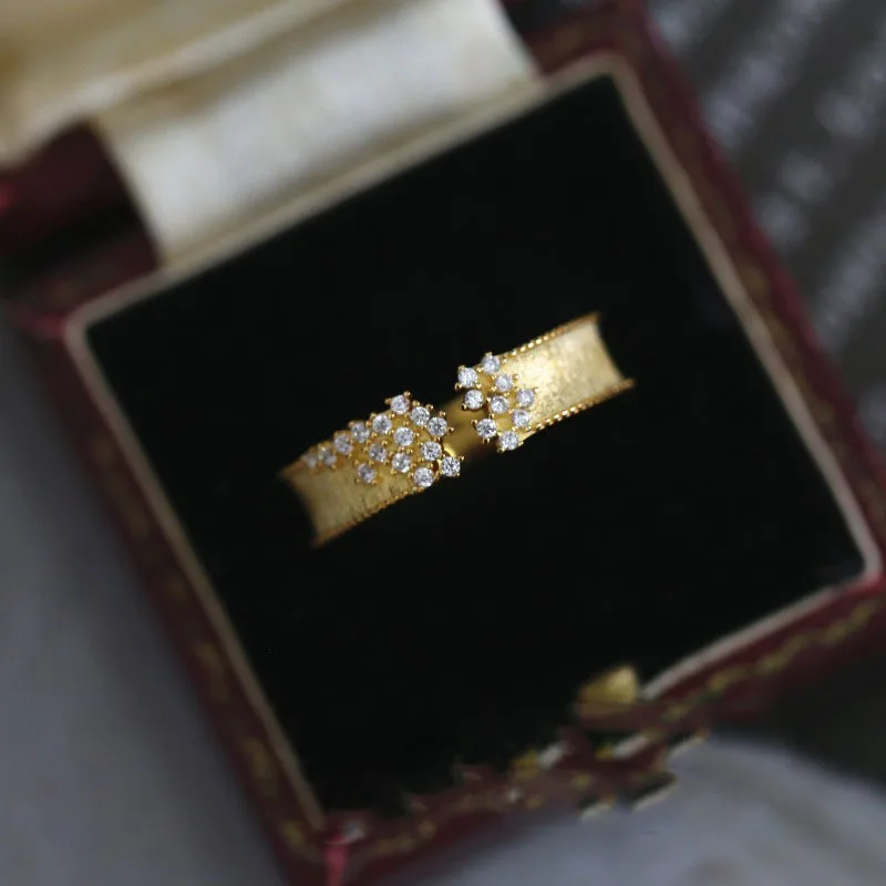 Men Women Fashion Luxurious Inlaid Zirconia Chop Ring Party Banquet Birthday Gift Jewelry Gift