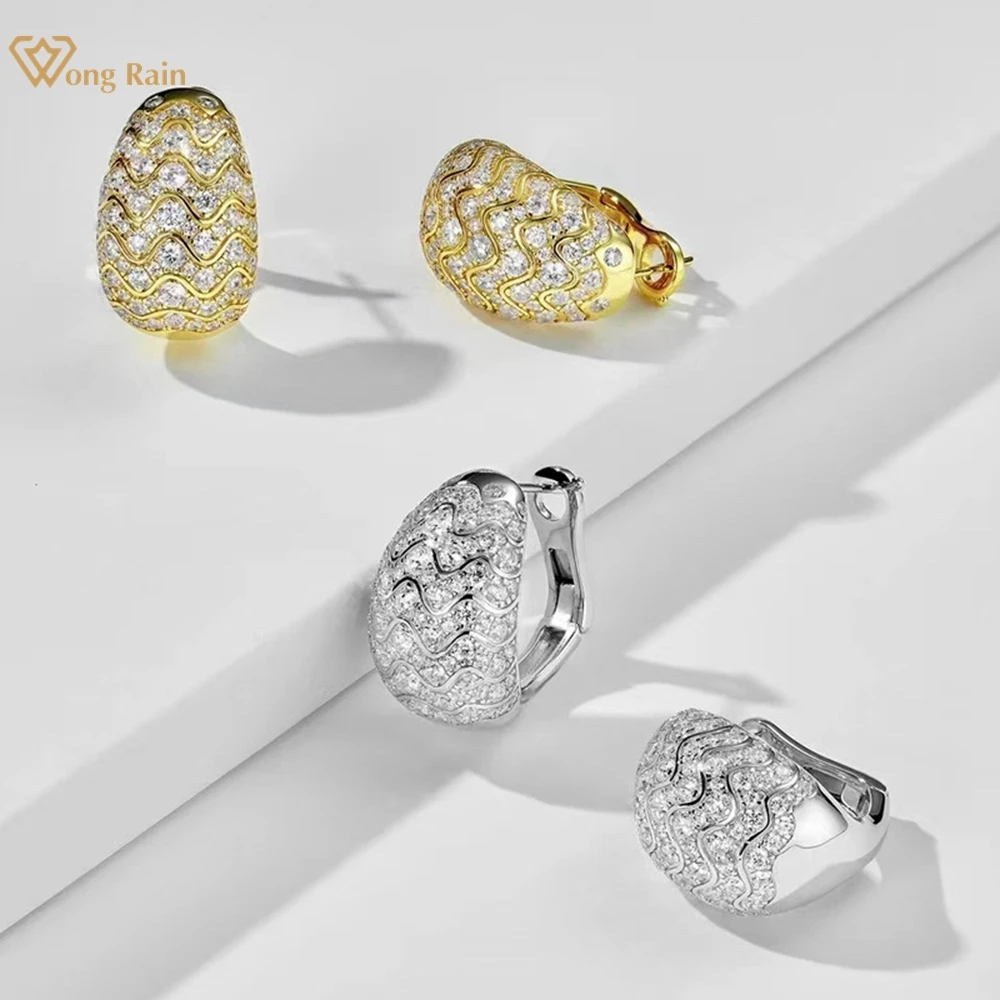 Серьги-кольца Wong Rain с золотым покрытием 18 карат стерлинговое серебро 925 пробы