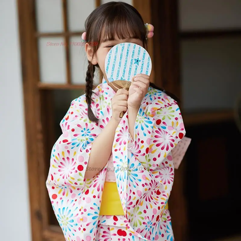 2024 детское винтажное платье японское кимоно юката халат национальный цветочный