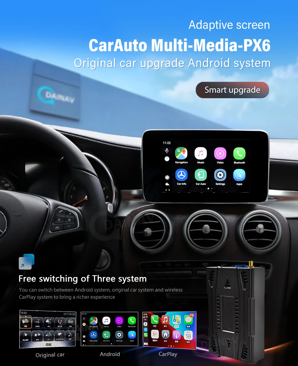 Мини-приставка Carplay с ИИ-приставкой Android Apple беспроводная Автомобильная
