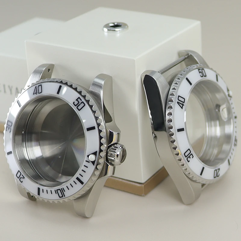 Роскошные мужские часы 40 мм внешняя белая керамическая рамка для Seiko NH35 NH36 NH38 NH34