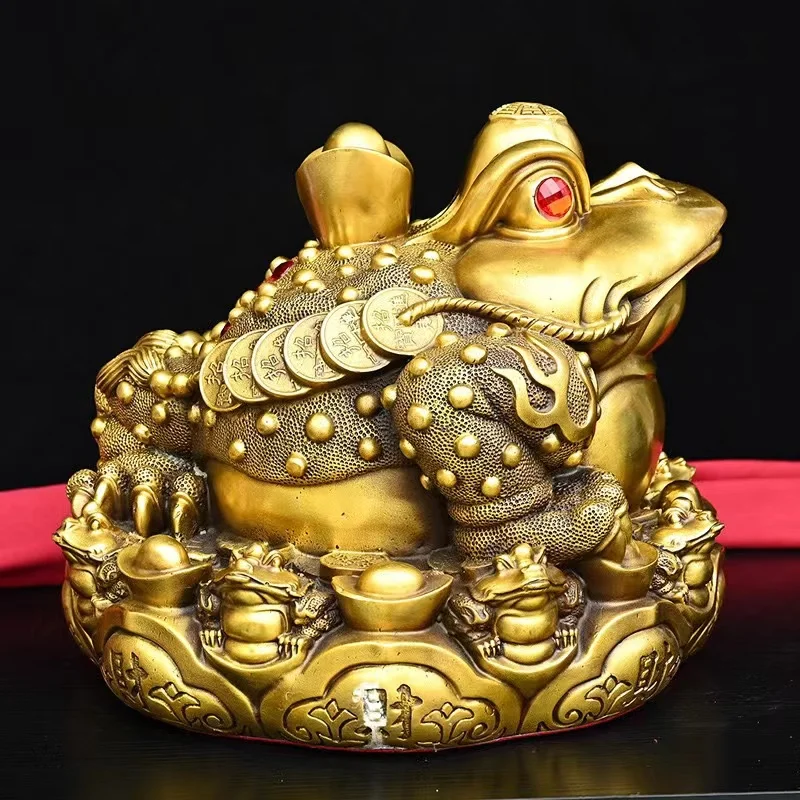 

Antique Qing Dyansty Copper&gem toad send to money,Free shipping