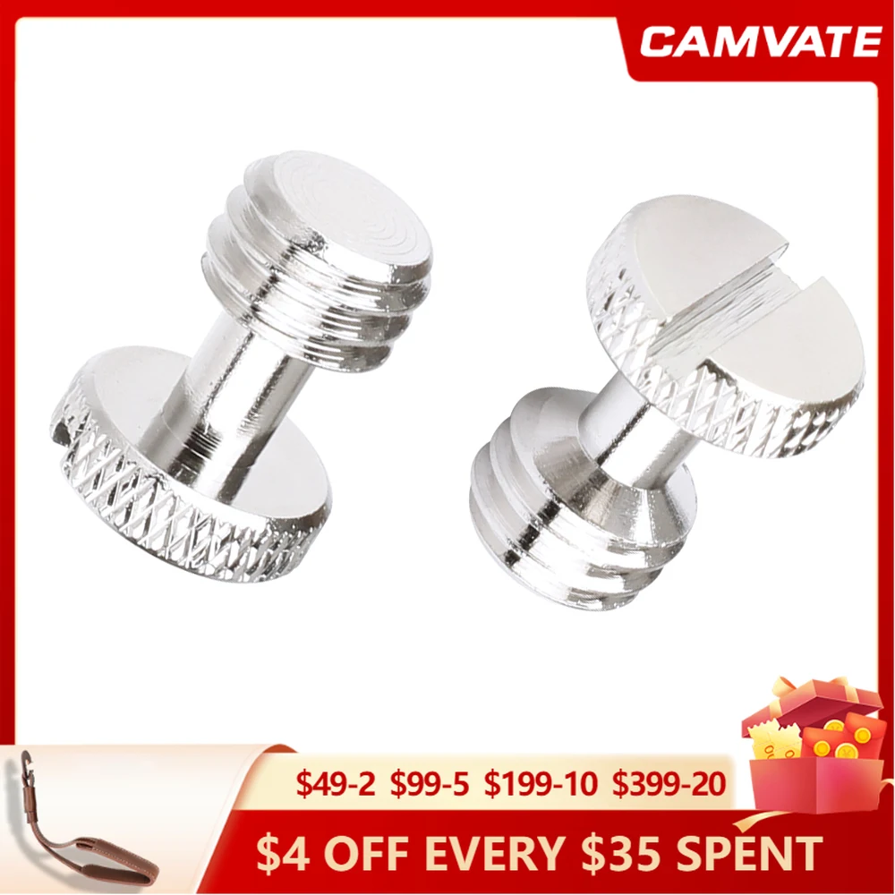 

CAMVATE 3/8"-16 Male Thread Slotted Screw For Quick Release Plate Tripod Camera Cage Rig Gimbals Photographic Accessories 2PCS