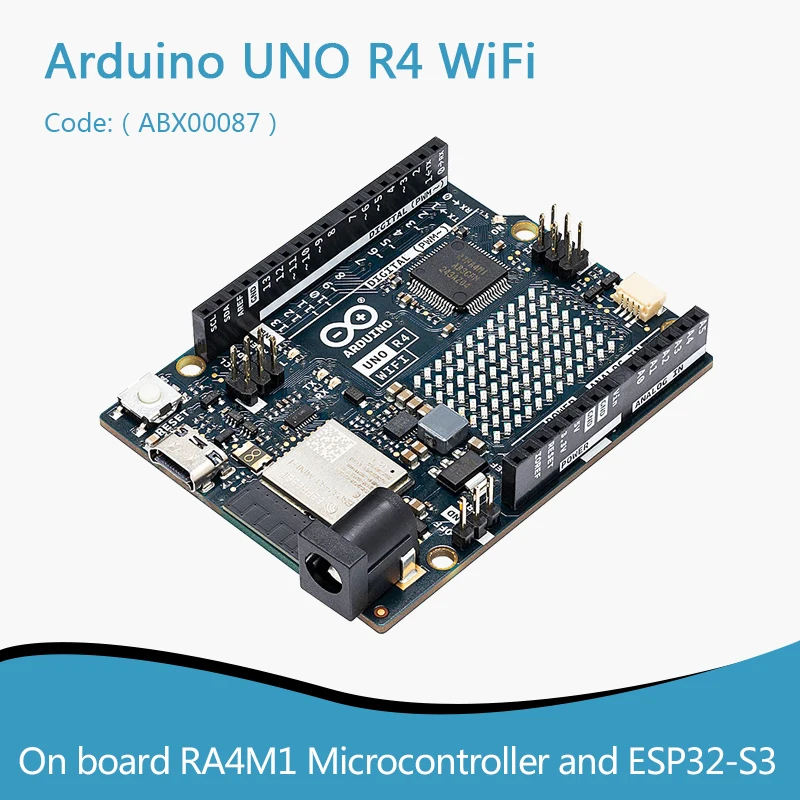 Оригинальная макетная плата Arduino UNO R4 WiFi ABX00087 Merging микропроцессора RA4M1 с ESP32-S3