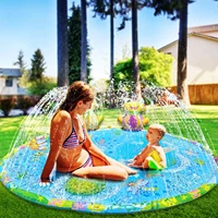 sprinkle splash play mat inflatable frog sprinkler water toys for children kids toddlers summer backyard outdoor toy 56x40inch
