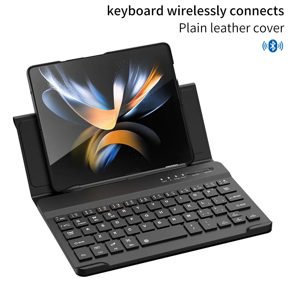 Складной кожаный чехол-кобура с подставкой и слотом для ручки клавиатуры Samsung Galaxy