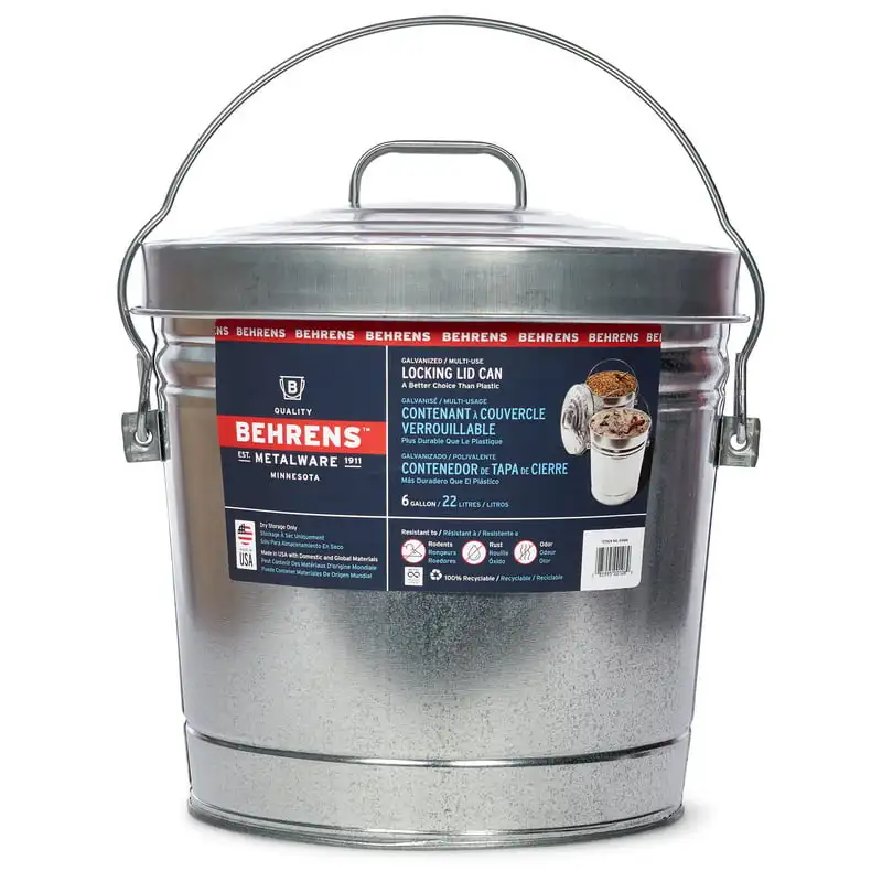 

Steel Locking Lid Storage Can, 6-Gallon