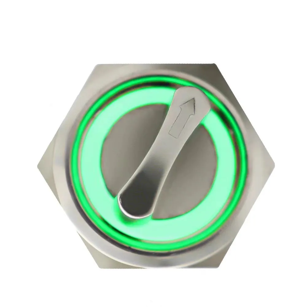 

Металлический поворотный переключатель 19 мм 2-позиционный красный зеленый