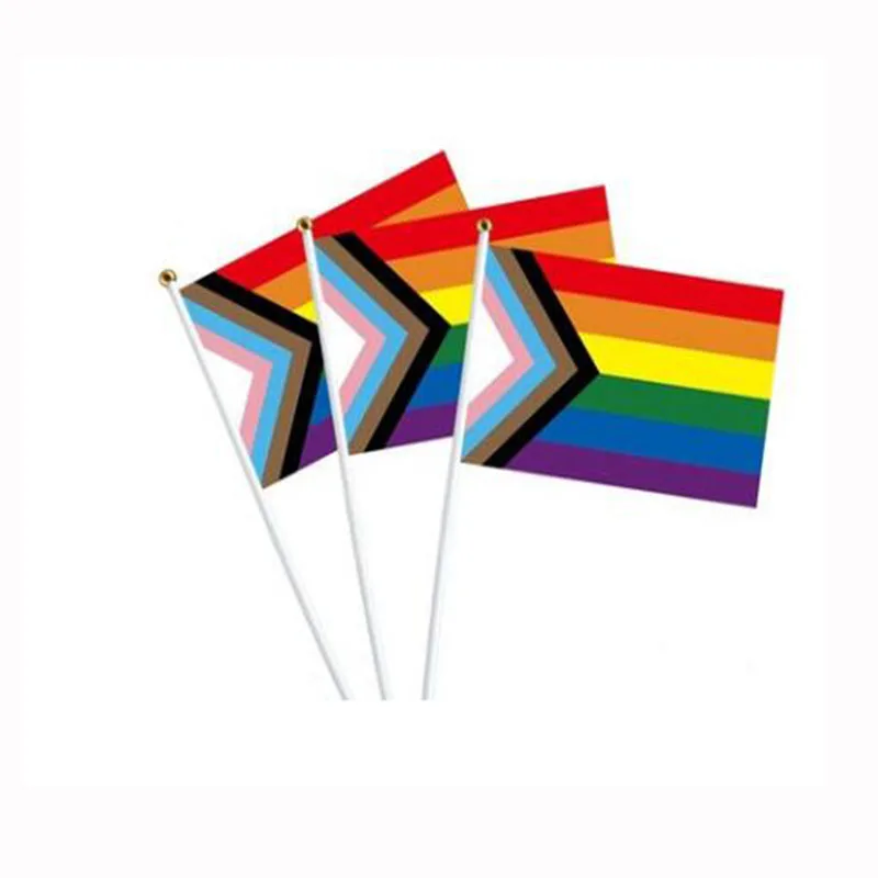 

14*21 CM Rainbow Hand Waving Flag Banner 100PCS/LOT