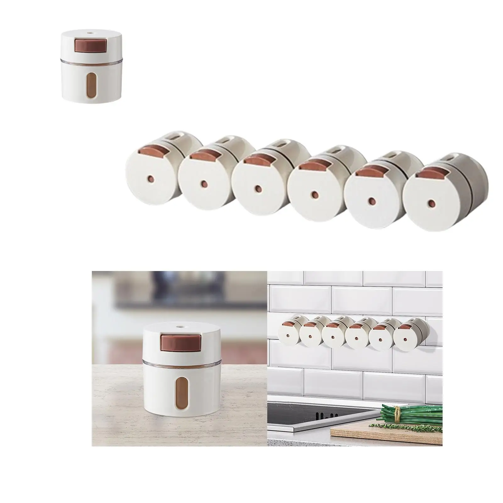 Magnetic Spice Jar Portable Salt and Pepper Shaker Seasoning Storage Container for Chili Sugar Food Hotel Ginger