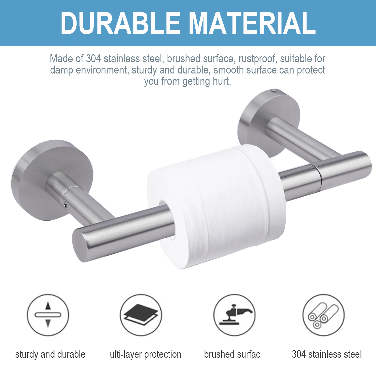

Modern Washroom Stainless Steel Space Saving Silver Flexible Pivot Waterproof Toilet Paper Holder Bathroom Wall Mounted Tissue