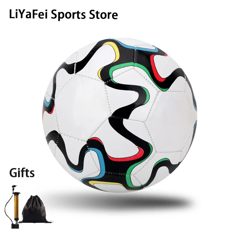 LIYAFEI Size 5 Adults Man's Footballs Soccer Balls Training Outdoor Indoor Standard Futsal Football Free Air Pump Bag