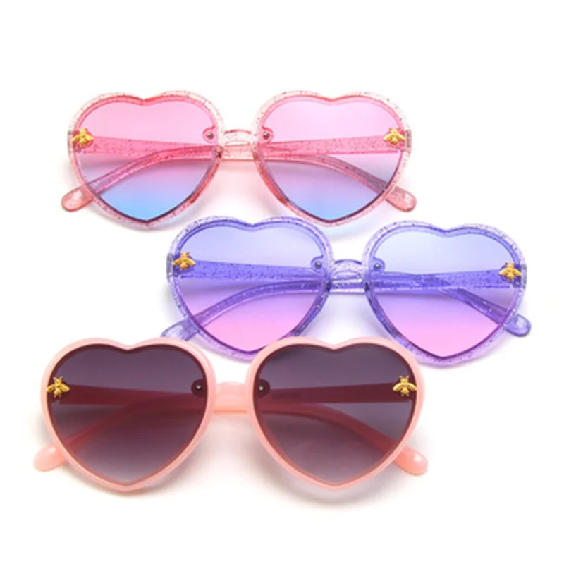 

Fashion Brand Heart Kids Sunglasses Children Retro Cute Pink Cartoon Sun Glasses Frame Girls Boys Baby Sunglasses UV400 Eyewear