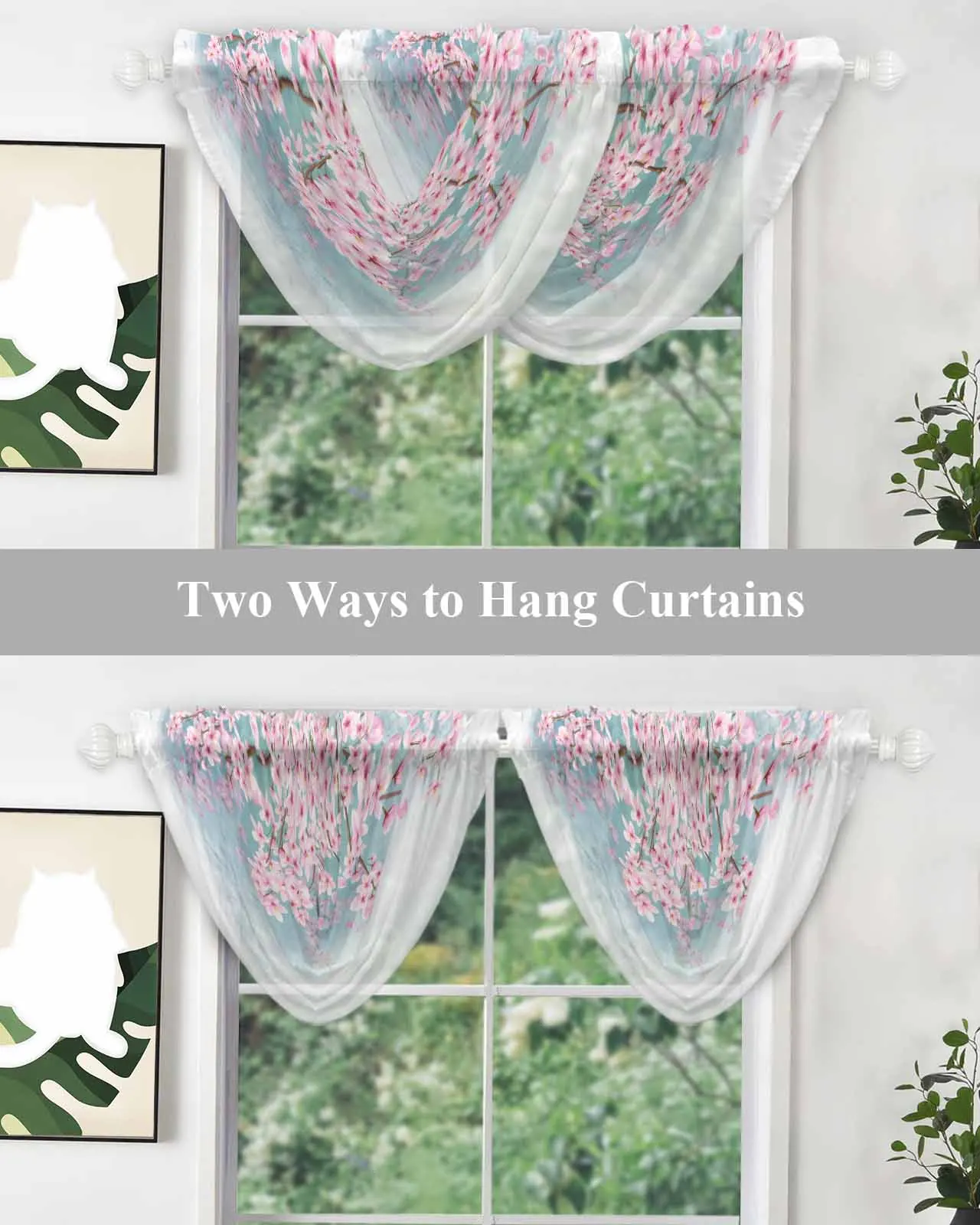 Персиковый цвет акварельный цветок Нестандартная фотография для гостиной Тюль