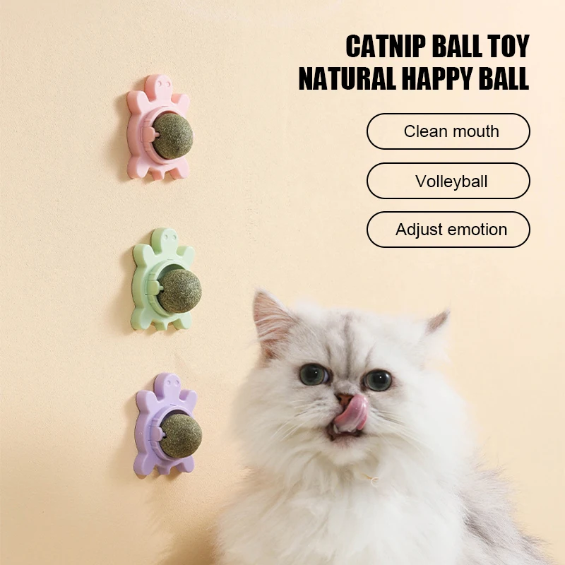 

Nutrition Energy Ball Tortoise Catnip Lickable Balls Treats Healthy Promote Digestion Rotatable Natural Interactive Pet Supplies