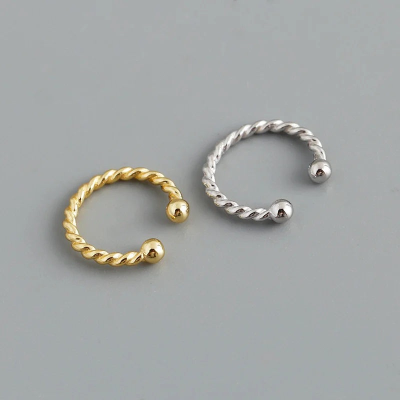 

Eh1268 Twist Rope ear bone clip S925 Tremella ring J simple fashion earrings for women