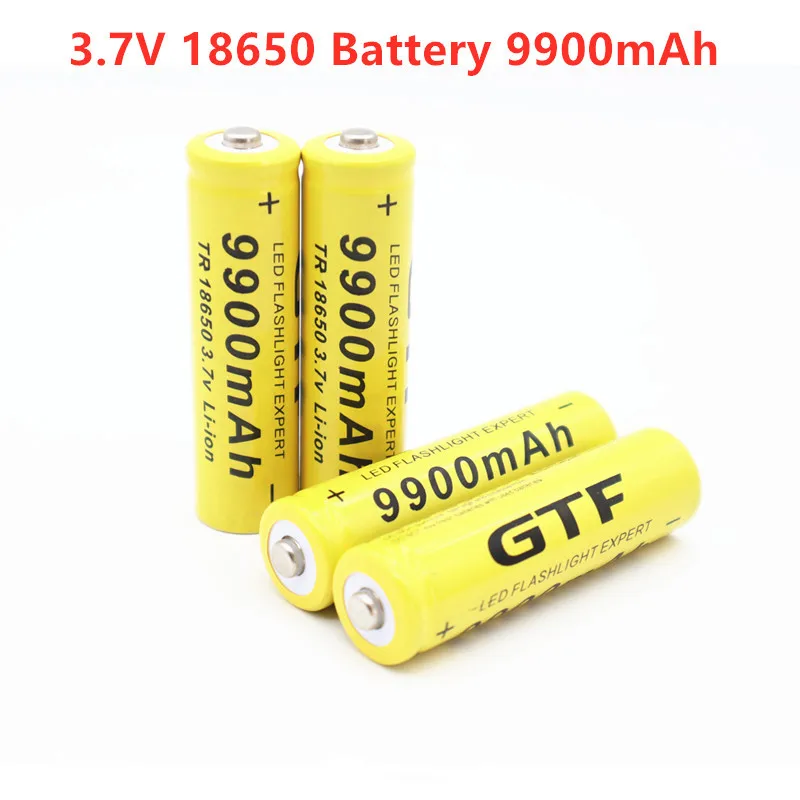 

Free Shipping GTF 18650 Battery 3.7V 9900mah LED Flashlight Rechargeable Lithium Ion Battery New High-capacity Pointed Battery