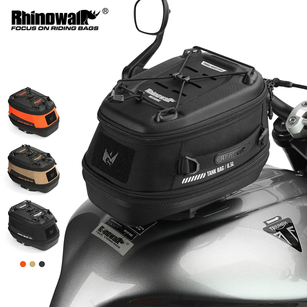 Фото Rhinowalk мотоциклетная магнитная сумка на бак с дождевиком 6,5 л быстросъемный мотоциклетный багаж для BMW KTM аксессуары для мотоциклов №1