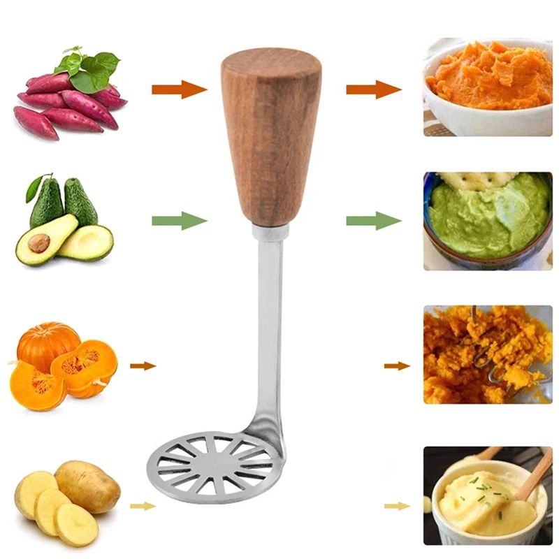 

1 шт. мастер для картофеля ручной мастер для картофеля из нержавеющей стали кухонная утварь с деревянной ручкой овощи фрукты Универсальный мастер