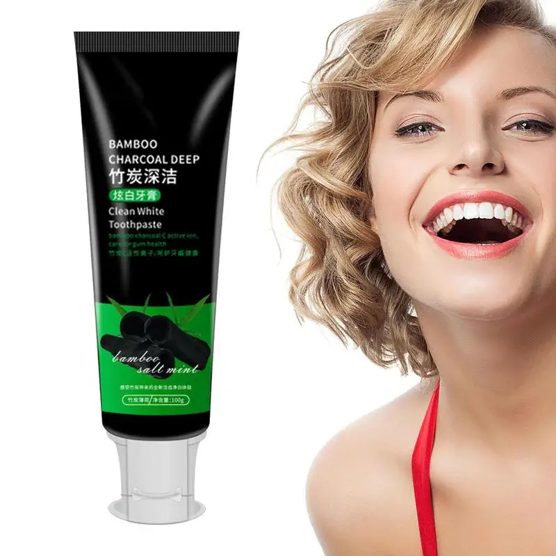 

100g Bamboo Charcoal Black Toothpaste Deep Clean Mint Flavor Teeth Whitening Bad Breath Stains Oral Care Beauty Health