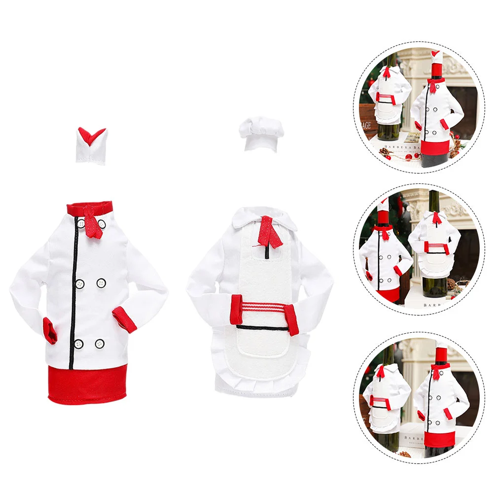 

2 Sets Chef Clothing Bottle Cover Unique Christmas Style Bottle Decor Bottle Cover