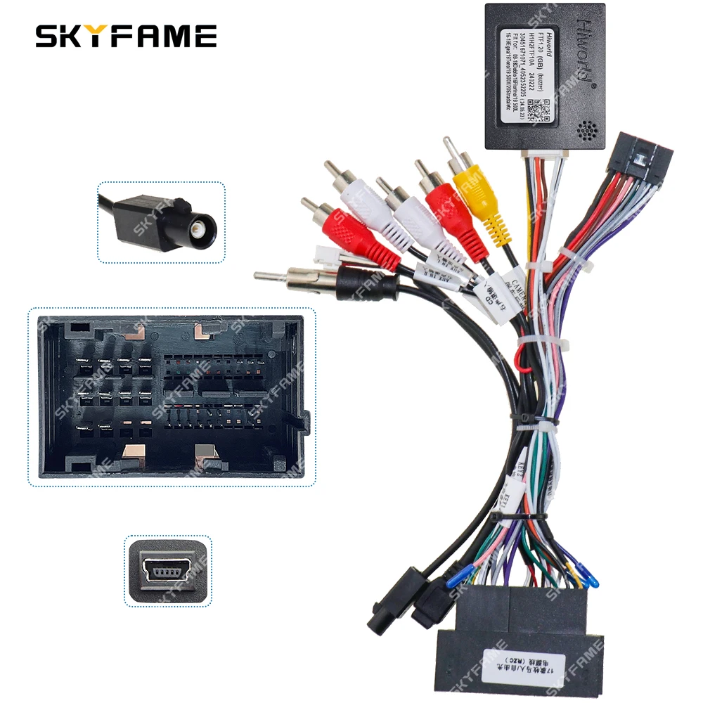SKYFAME автомобильный 16-контактный жгут проводов адаптер Canbus Box декодер Android радио