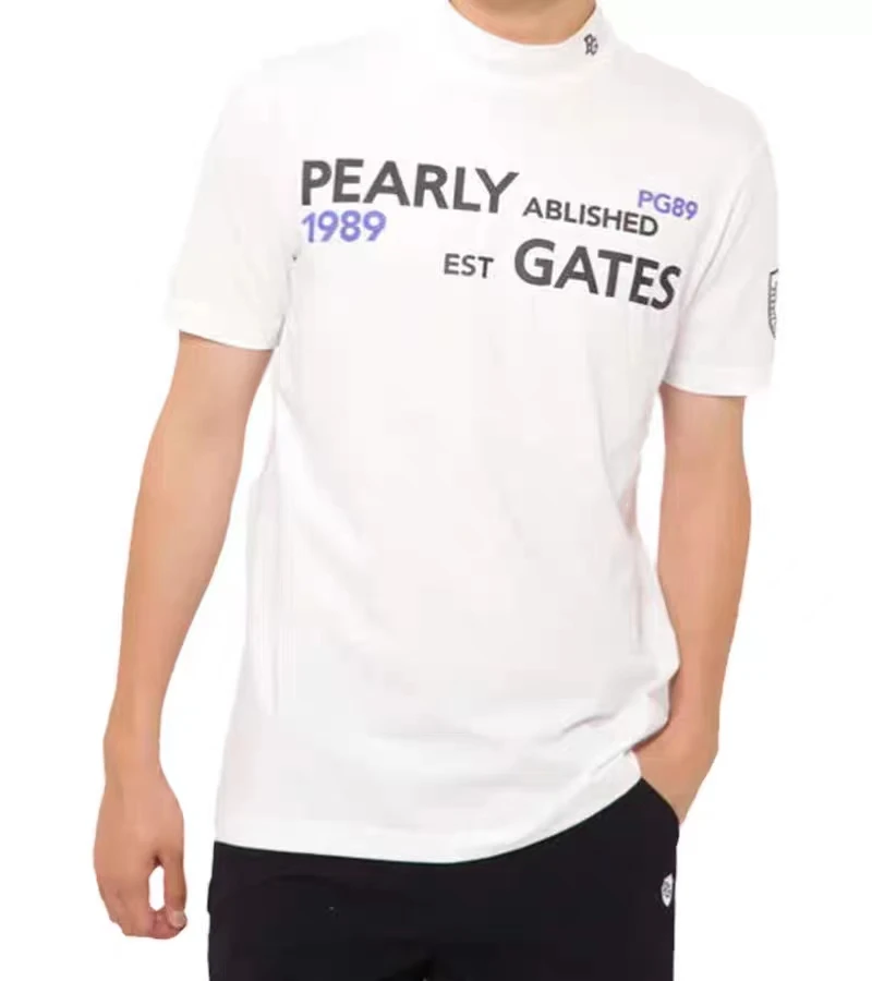 

Pearly Gates Golf Wear Men Short-sleeved T-shirt Summer New Quick Dry Pg Man Golf Tee