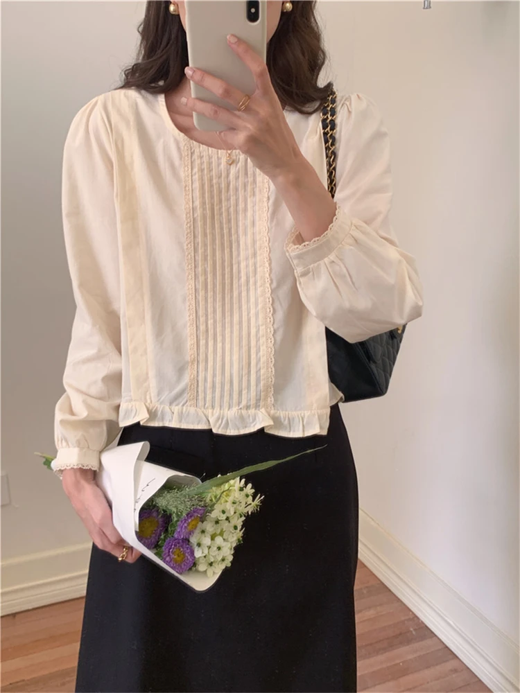 

Women Blouse Female Shirt Summer Womens Blouses Spring Maxi Blusas Casual Elegant Vintage Long Sleeve Cotton Oversize Loose