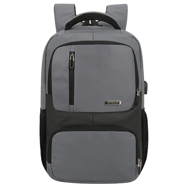 

Large Capacity Men Backpack Oxford Gray College Student 15.6 Laptop Backpack Women Casual USB Charging Back Pack Men
