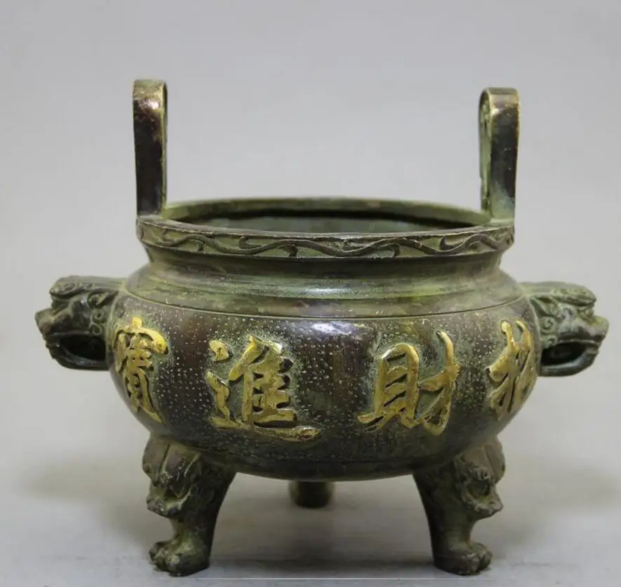 

Copper Statue Factory direct sales retro antique antique crafts exquisite brass incense burner ornaments