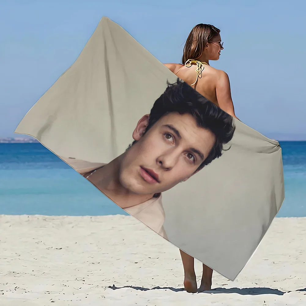 S-Shawn Mendes Пляжное полотенце из микрофибры без песка Быстросохнущие мягкие