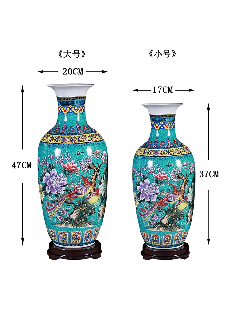 

Jingdezhen porcelain Vase Enamel Color Dracaena sanderiana Aquatic Flower Arranger Living Room Modern Antique Decorative Ornamen