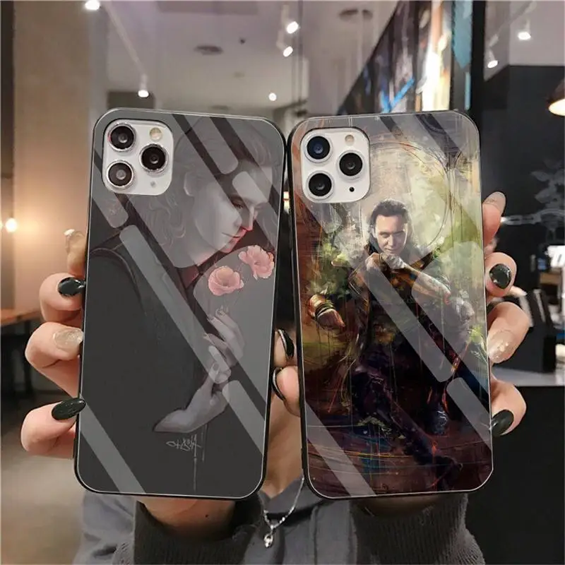 

Marvel Avengers Loki Phone Case Tempered Glass For iPhone 13 12 Mini 11 Pro XR XS MAX 8 X 7 Plus SE 2020 Soft Cover