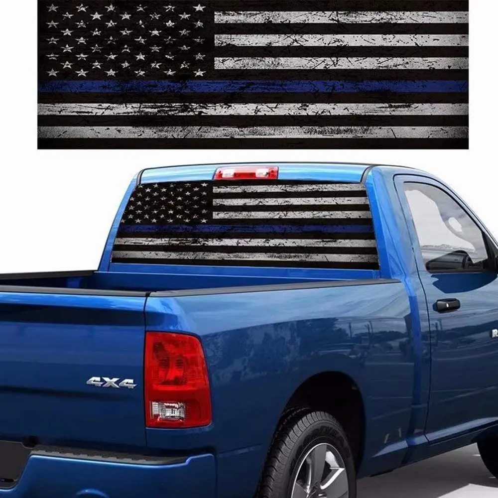 

Practlsol Car Decals- 1 Pcs American Flag Decal Truck Stickers-Rear Window Decal,Car Decal Vinyl for Car/Truck/SUV/Jeep, Univers