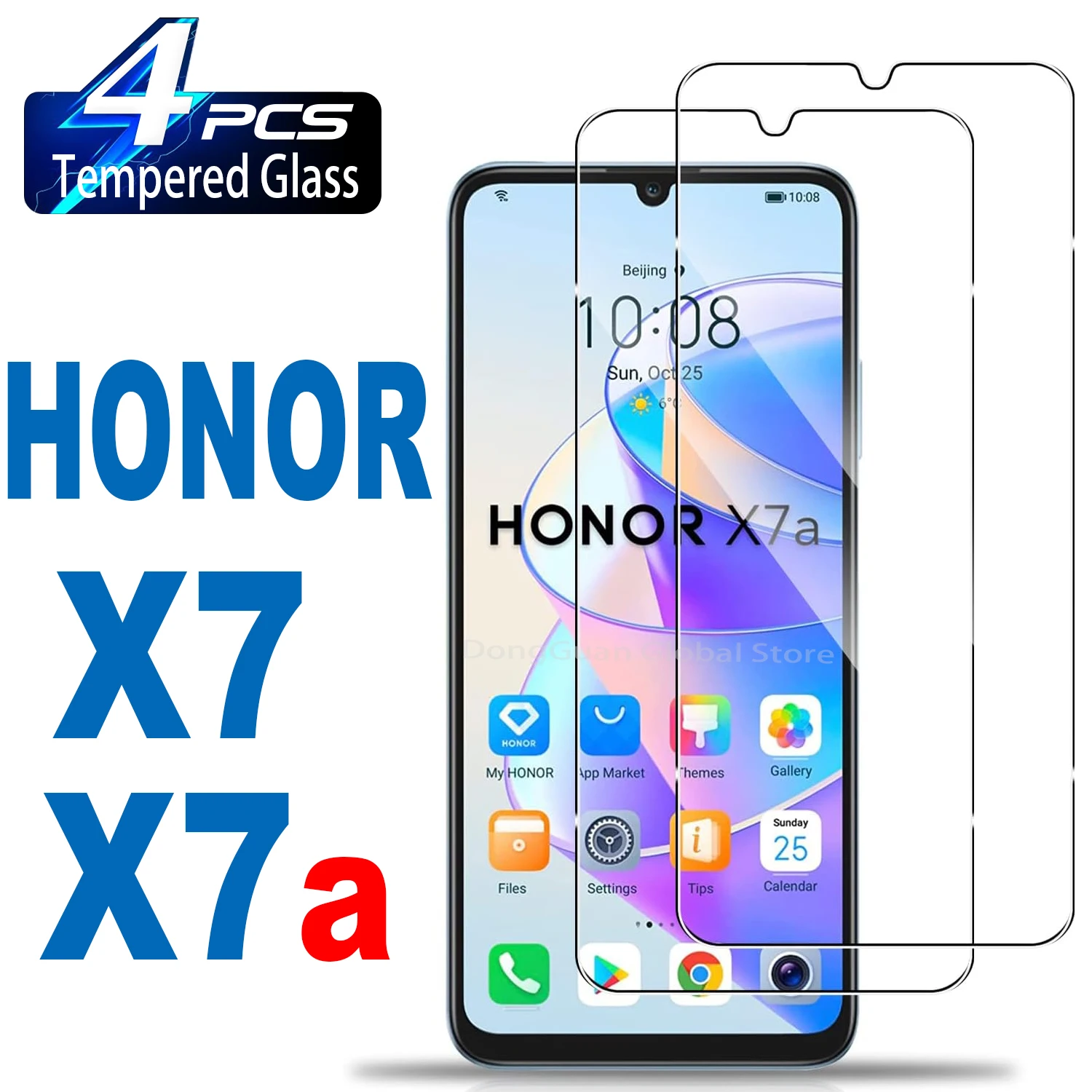 2 шт./4 шт. закаленное стекло для Honor X7 X7a Защитная стеклянная пленка экрана