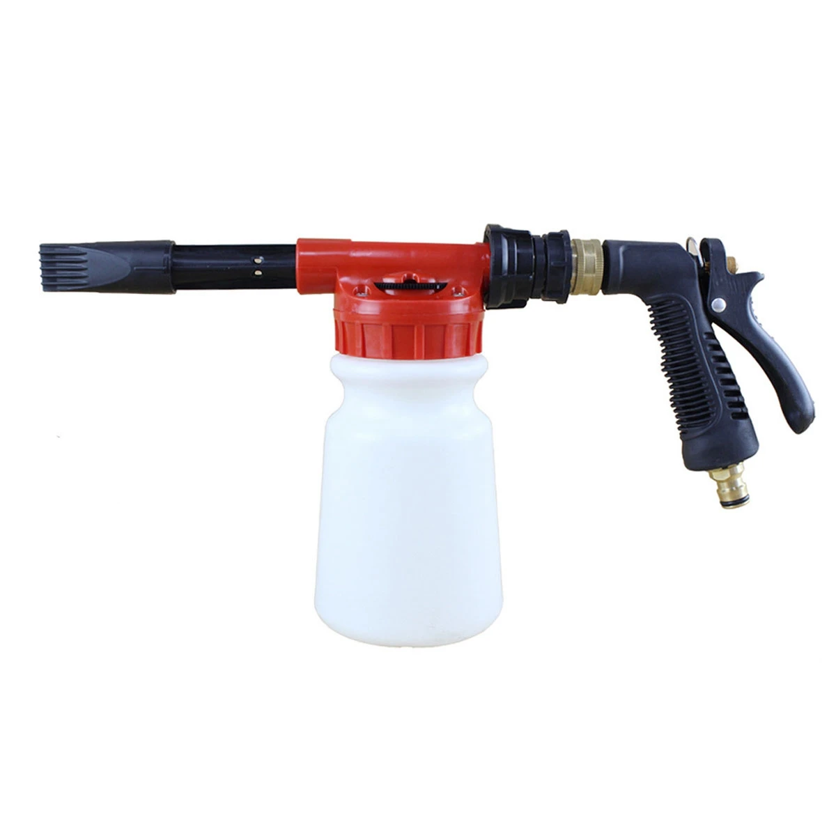 

Multifunctional Water Foam Pot Nozzle Garden Hose Water Car Wash Cleaning Water for Watering Garden-Red