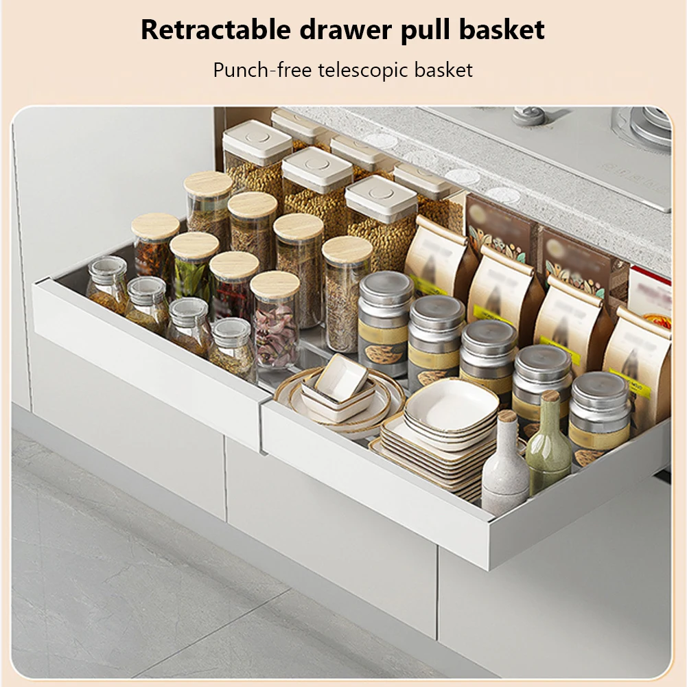 Выдвижной шкаф-органайзер с клейкой пленкой выдвижные ящики полка для кладовой