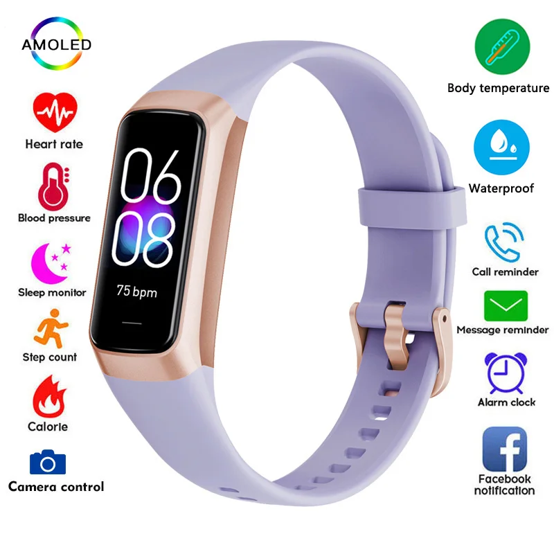 

XIAOMI C60 smart wristband physical activity monitoring body temperature smart bracelet women men Smartwatch Sport silicone New