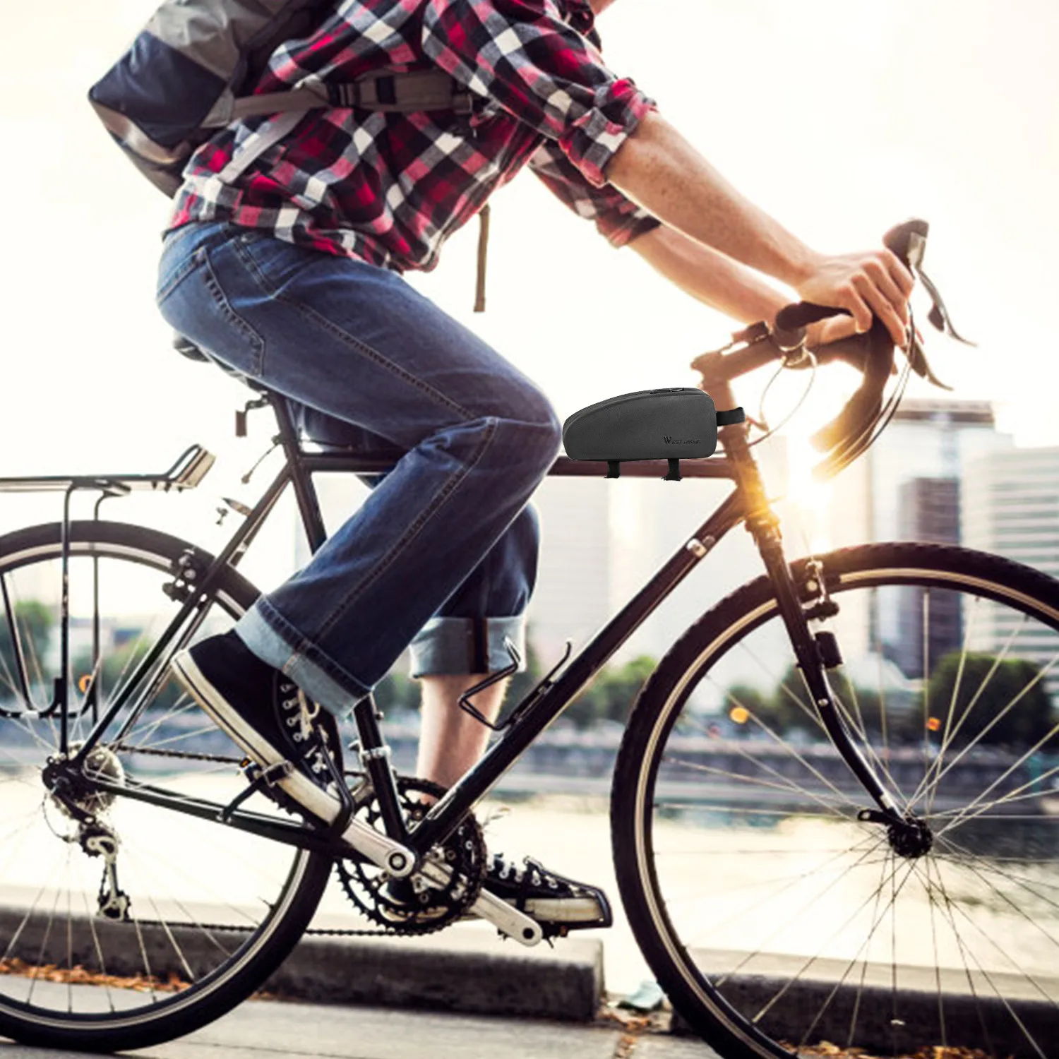 Велосипедная сумка WEST BIKING водонепроницаемая пленка из ТПУ велосипедная верхняя