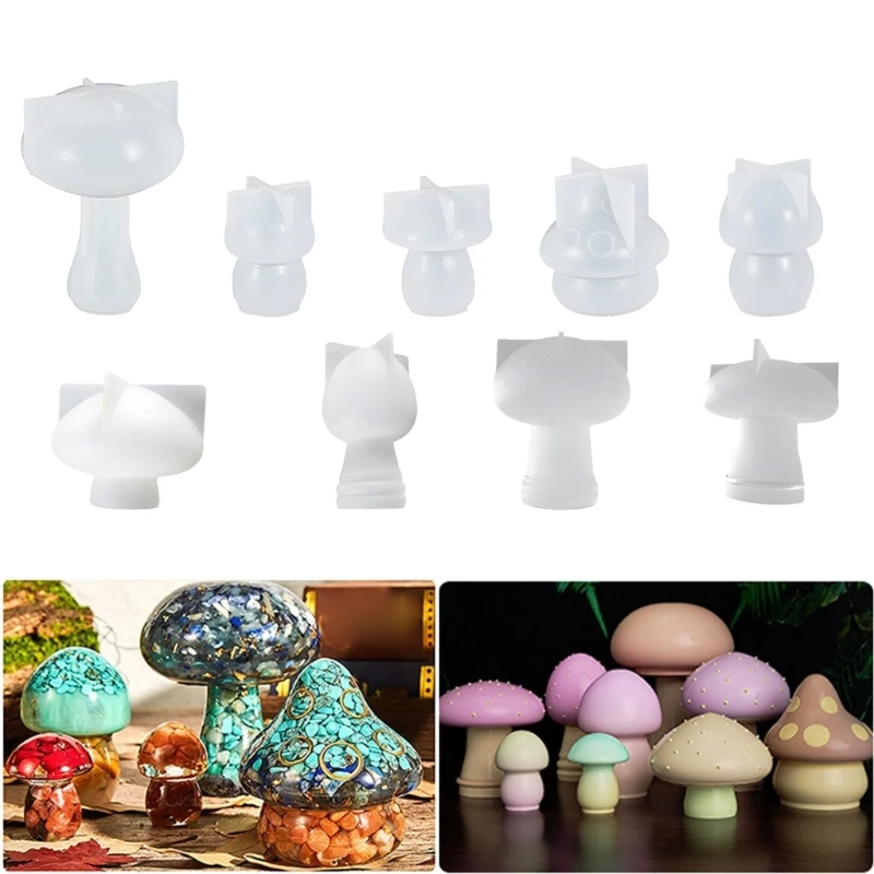 

3D Mushroom Resin Molds,Glossy Crystal Epoxy Mold Mushroom Silicone Mold for Table Home Decorations,Art Craft Ornaments